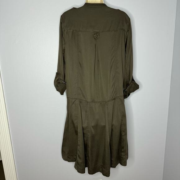 Anthropologie Holding Horses Marion Swing Shirt Dress Olive Green Women's Size 8 - Picture 4 of 15